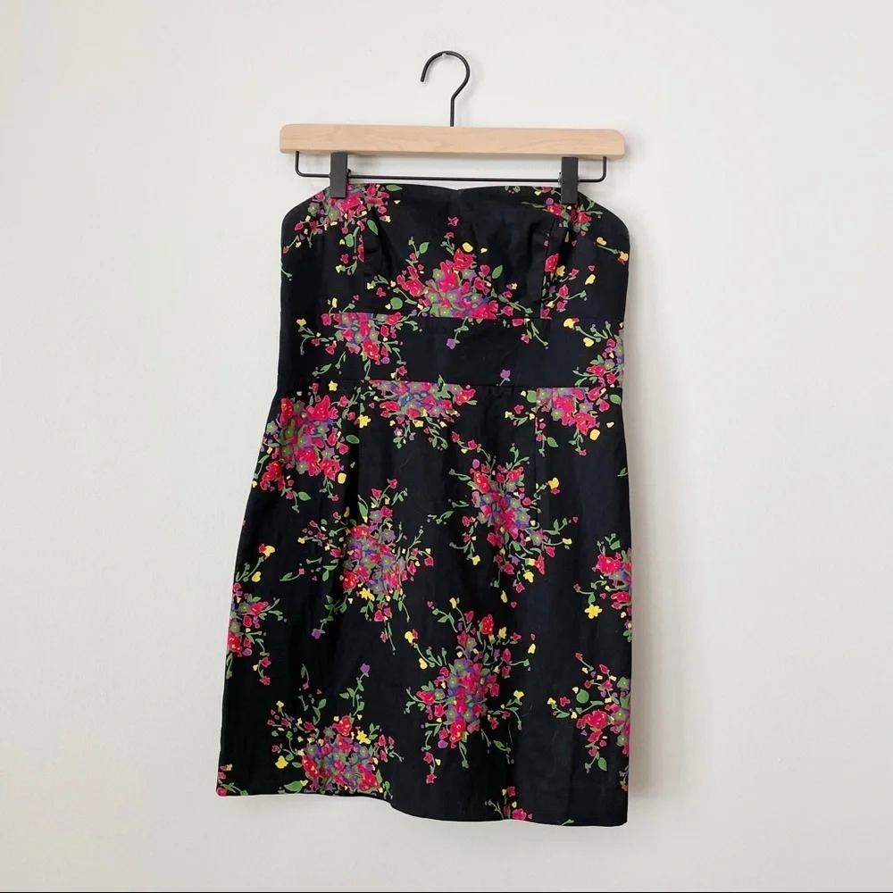 Free People Poison Apple Black Floral Full Zip Mini Dress